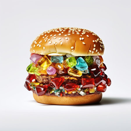 Burger with jewels fashionの写真素材
