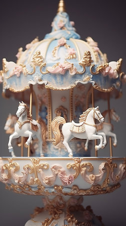 carousel, fun, horses ride park fair amusementの写真素材
