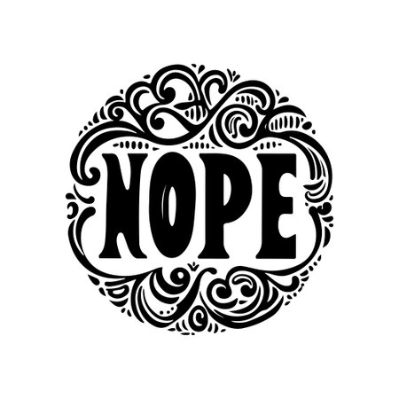 Nope slogan lettering calligraphy logo t shirt vectorのイラスト素材