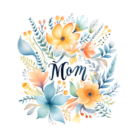 Watercolor flowers Women's Day Mother's dayのイラスト素材