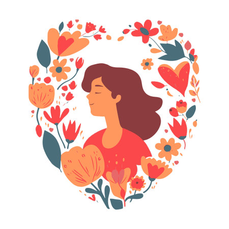 Watercolor flowers Women's Day Mother's dayのイラスト素材