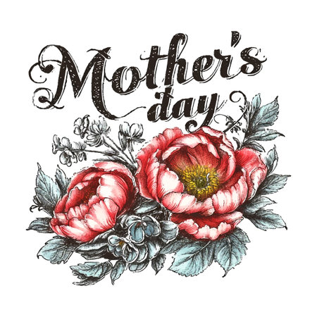 Watercolor flowers Women's Day Mother's dayのイラスト素材