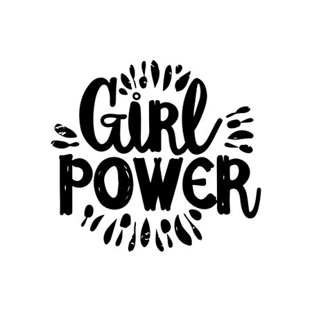 Girl power slogan lettering calligraphy logo t shirt vector illustrationのイラスト素材