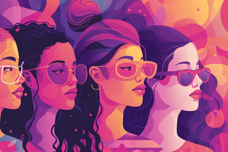 International Women's Day digital art illustrationの写真素材