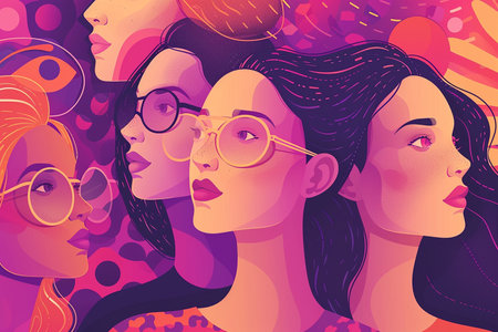 International Women's Day digital art illustrationの写真素材