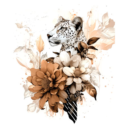 design, floral flower illustration vintage artのイラスト素材