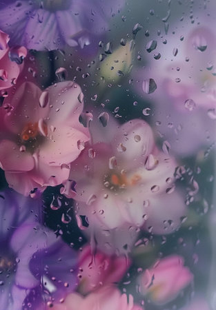 A flower with raindrops on itの素材