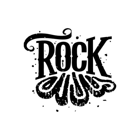 Rock slogan lettering calligraphy logo vectorのイラスト素材