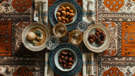 A table with a variety of seafood dishes, including shrimp, crawfish, and crab cakes.の素材