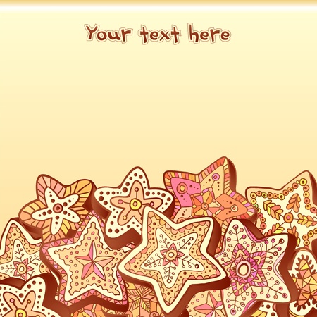 Christmas chocolate honey-cakes backgroundのイラスト素材