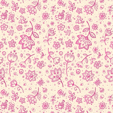 Hand-drawing flower seamless patternのイラスト素材