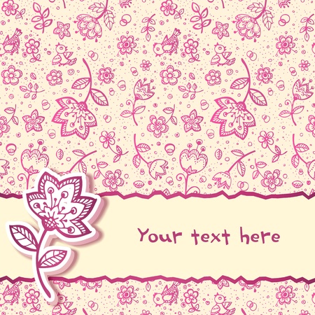 Hand-drawing flower greetings cardのイラスト素材