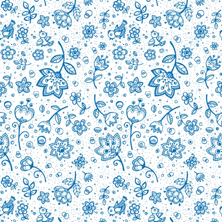 Hand-drawing flower patternのイラスト素材