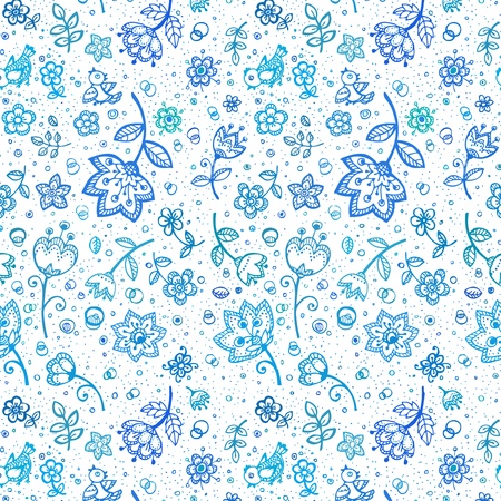 Hand-drawing flower patternのイラスト素材
