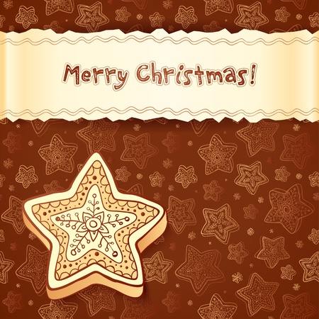 Christmas chocolate honey-cakes greetings cardのイラスト素材