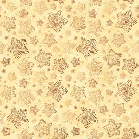 Christmas honey-cakes seamless backgroundのイラスト素材