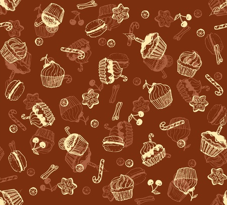 Christmas honey-cakes seamless backgroundの写真素材