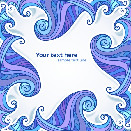 Blue and violet waves backgroundの写真素材