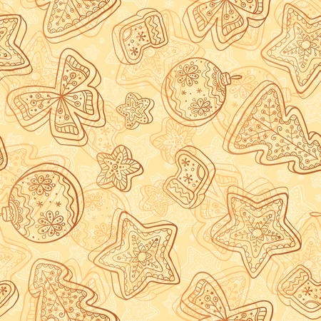 Christmas white chocolate seamless patternのイラスト素材