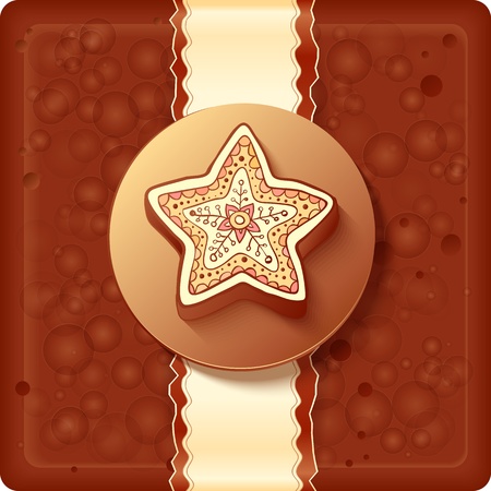 Christmas chocolate box with badge and ribbonのイラスト素材