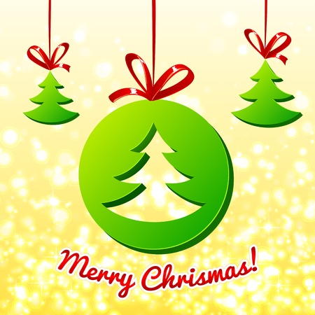 Christmas tree in green circleのイラスト素材