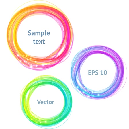Round colorful spectrum banners for textの写真素材