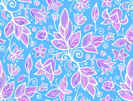 Abstract ornate shining flower vector seamless patternのイラスト素材