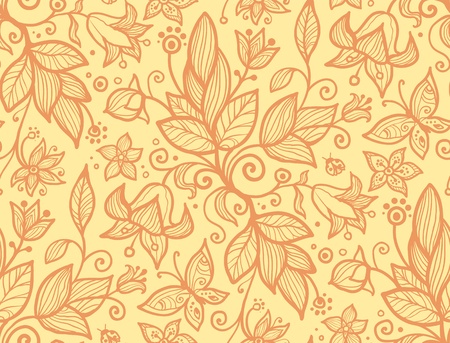 Abstract ornate shining flower vector seamless patternのイラスト素材