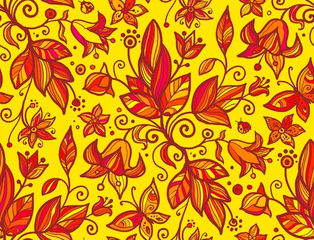 Abstract ornate shining flower vector seamless patternのイラスト素材