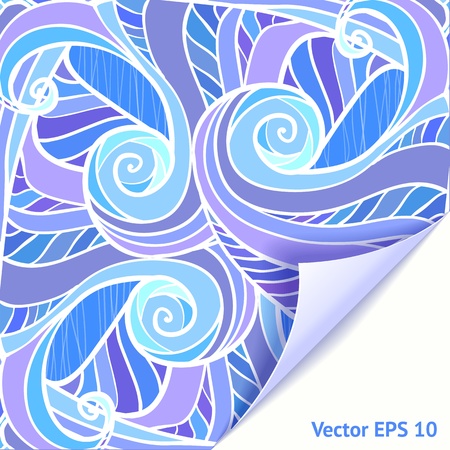 Artistic hand-drawing blue and violet waves backgroundのイラスト素材