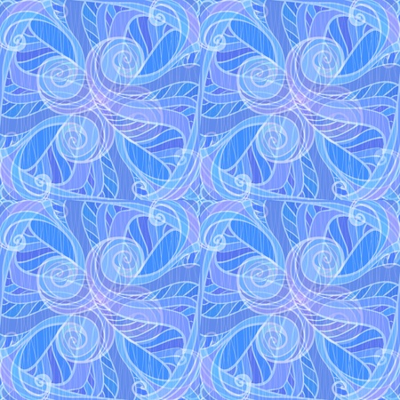 Artistic hand-drawing blue and violet waves seamless backgroundのイラスト素材
