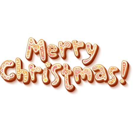 Hand lettering ornate sweets Merry Christmas isolated signのイラスト素材