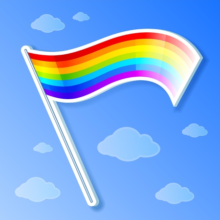 isolated and shaded rainbow flagのイラスト素材