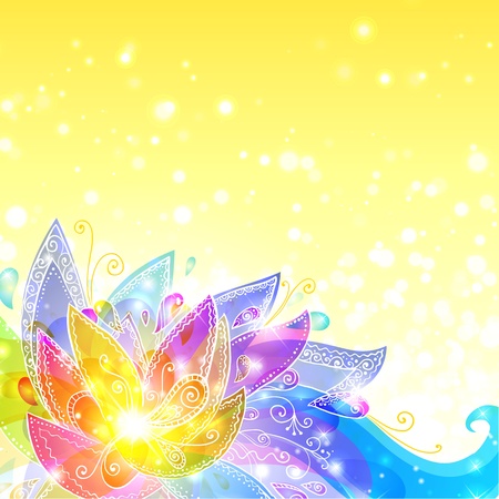 Shining rainbow flowers  background brochure templateのイラスト素材
