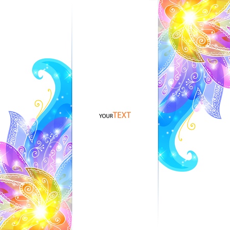 Shining rainbow flowers  background brochure templateのイラスト素材
