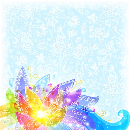 Shining flowers and snow  background brochure templateの写真素材