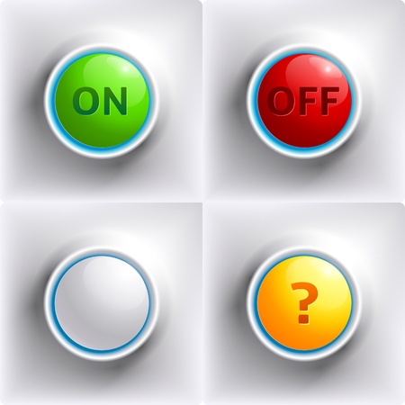 Colors buttons  red, green, yellow and white for your designのイラスト素材