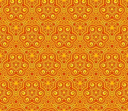 Orange abstract lacy curls seamless patternのイラスト素材
