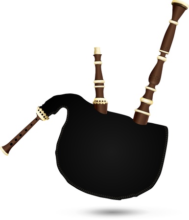 Biniou koz - traditional breton cornemuse, musical instrumentのイラスト素材