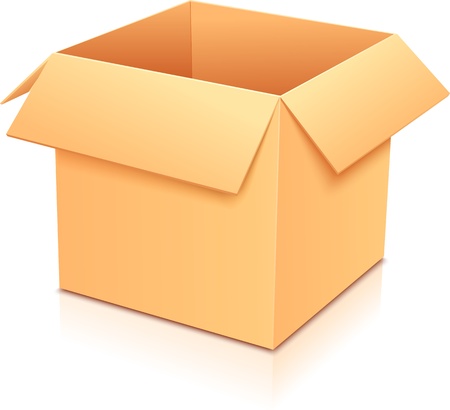 Vector yellow empty paper box, template for your designのイラスト素材