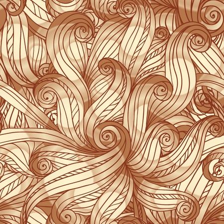 Abstract vintage seamless hand-drawn doodle hair patternのイラスト素材