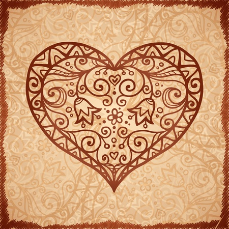 Vintage beige ornate background in Indian styleのイラスト素材