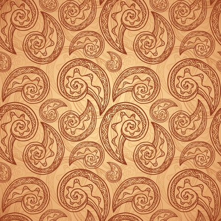 Vintage beige abstract background with doodlesのイラスト素材