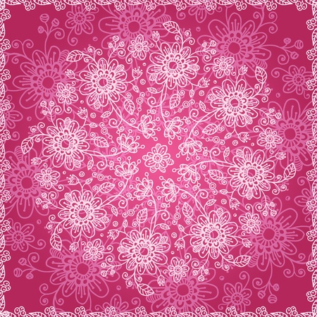 Pint valentines day doodle flowers backgroundのイラスト素材