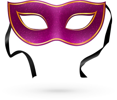 Violet carnival mask with ribbonsのイラスト素材