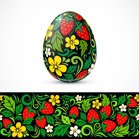 Traditional ornate easter eggs sticker designのイラスト素材