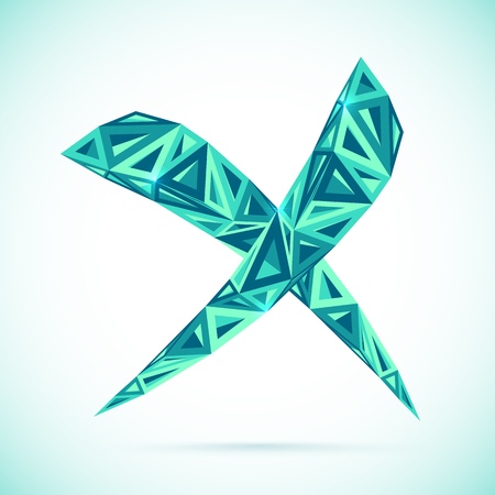 Blue abstract triangle cross markのイラスト素材
