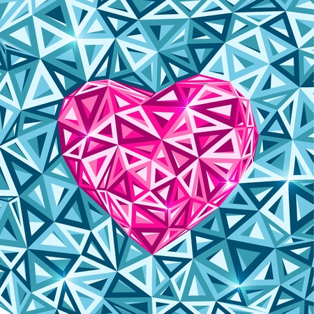 Pink abstract valentines day heartのイラスト素材