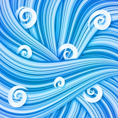 Blue hair waves abstract backgroundのイラスト素材
