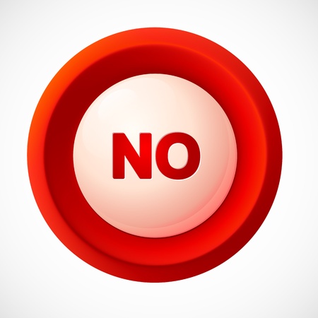 Red plastic  NO buttonのイラスト素材